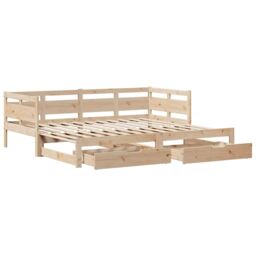 Berkfield Home Daybed with Trundle & Drawers without Mattress 80x200 cm in Brown - thumbnail 3