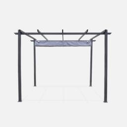 sweeek 3x3m Isla Pergola Roof Cover in Grey - thumbnail 4