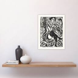 "Artery8 Woman Tying Her Shoe Ernst Ludwig Kirchner Wall Art Poster Print in White - Size: W12"" x H16""" - thumbnail 4