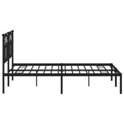 Berkfield Home Metal Bed Frame with Headboard Black 140x190 cm - thumbnail 6