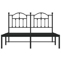 Berkfield Home Metal Bed Frame with Headboard Black 140x190 cm - thumbnail 5
