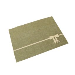 Melody Maison Set Of 4 Green Rectangular Felt Placemat With Champagne Gold Bow - thumbnail 1