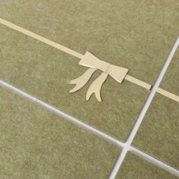 Melody Maison Set Of 4 Green Rectangular Felt Placemat With Champagne Gold Bow - thumbnail 6