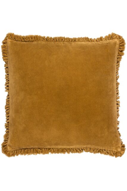 Yard Bertie 100% Cotton Velvet Cushion in Yellow - Size: 45 cm x 45 cm - image 1