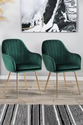 2Pcs Modern Velvet Upholstered Dining Chairs Dressing Chairs Nail Chairs