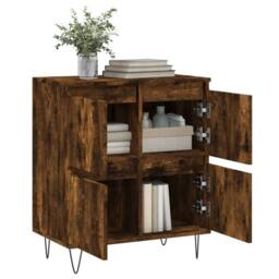 Berkfield Home Sideboard Smoked Oak 60x35x70 cm Engineered Wood in Brown - Size: 60 x 35 x 70 cm - thumbnail 4