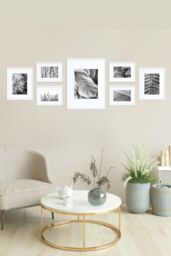 nielsen 7 Piece Aluminium Picture Frames Gallery Set - White - thumbnail 2