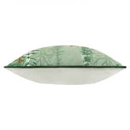 Furn Lodge Wood Fox Embroidered Piped Cushion in Green - Size: 30 cm x 50 cm - thumbnail 3