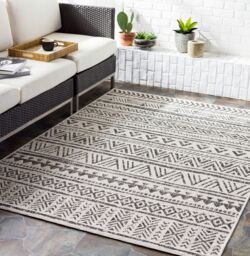 Livabliss Eagean-Geometric Black Grey White Charcoal In- & Outdoor Rug - Size: 130 cm x 190 cm - thumbnail 1