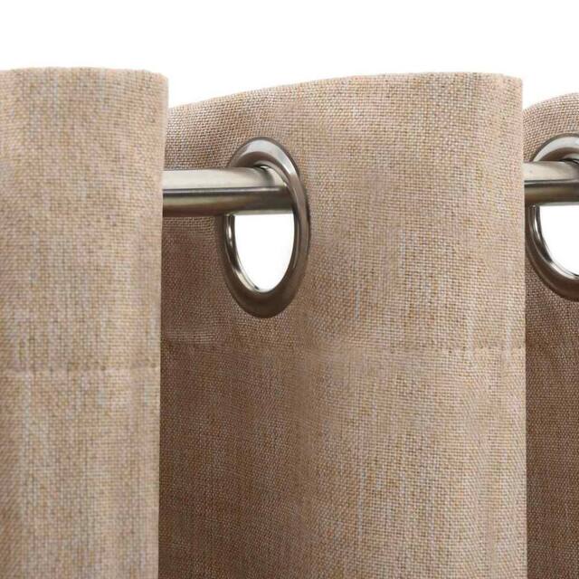 Berkfield Home Linen-Look Blackout Curtains with Grommets 2pcs Beige 140x175cm - Size: 140x175 cm - image 1