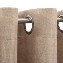 Berkfield Home Linen-Look Blackout Curtains with Grommets 2pcs Beige 140x175cm - Size: 140x175 cm