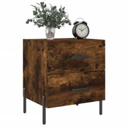 Berkfield Home Bedside Cabinets 2 pcs Smoked Oak 40x35x47.5 cm Engineered Wood in Brown - thumbnail 3