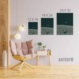 "Artery8 NASA Earth Moon Space Lunar Module Mars Canvas Wall Art Print in Black - Size: W18"" x H24""" - thumbnail 4
