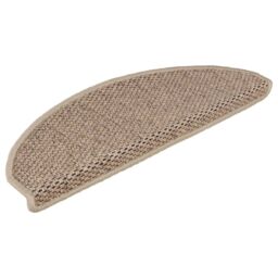 Berkfield Home Stair Mats Self-adhesive Sisal-Look 15 pcs 65x21x4 cm Sand in Beige - Size: Medium - thumbnail 3