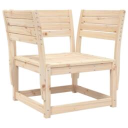 Berkfield Home Garden Sofa Armrest with Cushions Solid Wood Pine in Natural - thumbnail 4