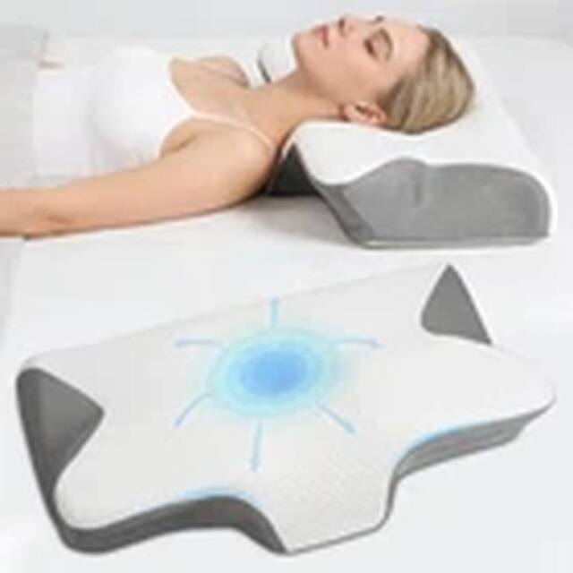 EONLION Orthopedic Memory Foam Pillow Cervical Neck Shoulder Pain Relief in Grey - image 1
