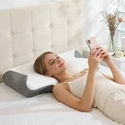 EONLION Orthopedic Memory Foam Pillow Cervical Neck Shoulder Pain Relief in Grey - thumbnail 3