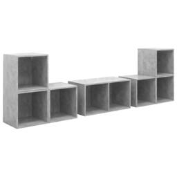 Berkfield Home 6 Piece TV Cabinet Set Concrete Grey Engineered Wood - thumbnail 1