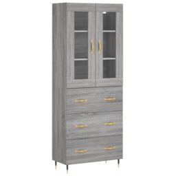 Berkfield Home Highboard Grey Sonoma 69.5x34x180 cm Engineered Wood - thumbnail 2