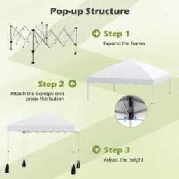 Gymax 300 x 300 cm Pop up Canopy Tent Portable Folding Patio Shelter-White in White - thumbnail 8