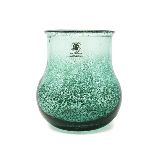 Verano Spanish Ceramics Glass Rimma Clear Home Décor Round Teardrop Jar (H) 20cm in Teal - image 1
