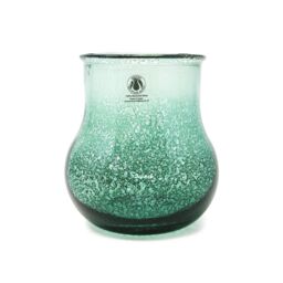 Verano Spanish Ceramics Glass Rimma Clear Home Décor Round Teardrop Jar (H) 20cm in Teal