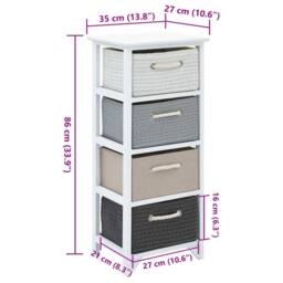 Berkfield Home Storage Cabinet 4 Drawers Wood in White - thumbnail 8