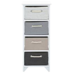 Berkfield Home Storage Cabinet 4 Drawers Wood in White - thumbnail 1