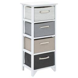 Berkfield Home Storage Cabinet 4 Drawers Wood in White - thumbnail 3