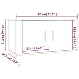Berkfield Home Classic Wall-mounted TV Cabinets 2 pcs White 80x34.5x40 cm - thumbnail 9