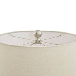 Love Lace Lattice Ceramic Table Lamp With Linen Shade in White - thumbnail 3