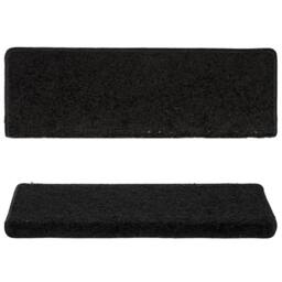 Berkfield Home Carpet Stair Treads 15 pcs 65x21x4 cm Black - Size: Medium - thumbnail 4