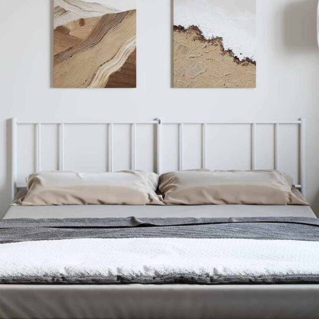 Berkfield Home Metal Headboard White 180 cm - image 1