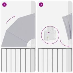 Berkfield Home Balcony Privacy Screen Folding Manual Grey 115 x 115 cm Fabric - thumbnail 8