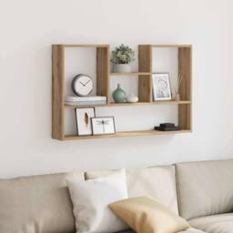 Berkfield Home Wall Shelf Artisian Oak 99x15x60 cm Engineered Wood in Brown - Size: 99 x 15 x 60 cm - thumbnail 2