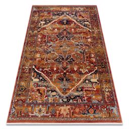 RugsX Wool Keshan Rug in Red - Size: 80 cm x 145 cm