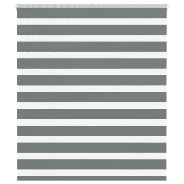 Berkfield Home Zebra Blind Dark Grey 120x150 cm Fabric Width 115.9 cm Polyester - image 1