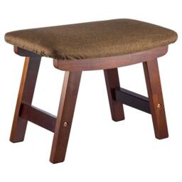 KORVIXA Brown Wooden Shoe Stool Footstool Ottoman - Size: 100 cm