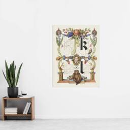 "Artery8 Pictorial Letter Guide K & l Calligraphy Wall Art Poster Print in White - Size: W12"" x H16""" - thumbnail 4