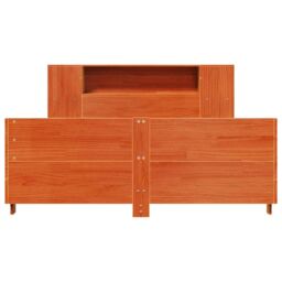 Berkfield Home Bed Frame without Mattress Wax Brown 150x200 cm King Size Solid Wood Pine - thumbnail 4