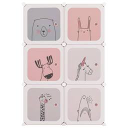 Berkfield Home Cube Storage Cabinet for Kids with 6 Cubes Pink PP - thumbnail 3