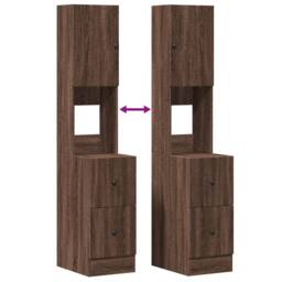Berkfield Home Kitchen Cabinet Brown Oak 35x50x180 cm Engineered Wood - Size: 35 x 50 x 180 cm - thumbnail 8