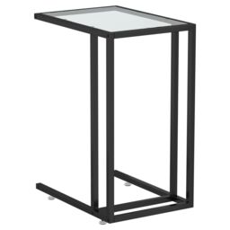 Berkfield Home Computer Side Table Transparent 50x35x65 cm Tempered Glass in Clear - Size: 50 x 35 x 65 cm - thumbnail 2