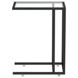 Berkfield Home Computer Side Table Transparent 50x35x65 cm Tempered Glass in Clear - Size: 50 x 35 x 65 cm - thumbnail 4