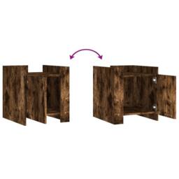 Berkfield Home Decorative Bedside Cabinet Smoked Oak 45x50x50 cm Engineered Wood in Brown - Size: 45 x 50 x 50 cm - thumbnail 8