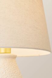 ValueLights Helena Natural Taper Shade Cream Speckled Ceramic Hand Finished Table Lamp - thumbnail 4