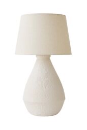 ValueLights Helena Natural Taper Shade Cream Speckled Ceramic Hand Finished Table Lamp - thumbnail 6