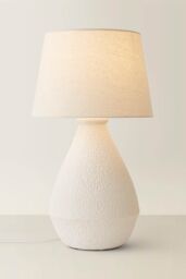 ValueLights Helena Natural Taper Shade Cream Speckled Ceramic Hand Finished Table Lamp - thumbnail 3