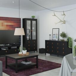 Furniture To Go Barcelona Double Dresser 4+4 Drawers in Black - thumbnail 5