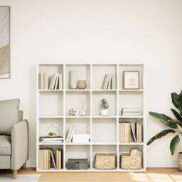 Berkfield Home Book Cabinet White 137.5x29x137.5 cm Engineered Wood - thumbnail 3